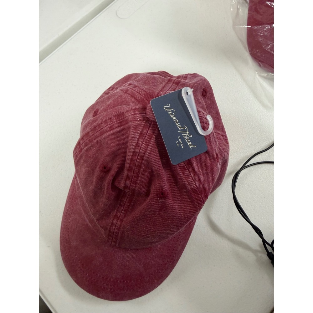 Universal Thread Berry Red Acid Wash Cotton Baseball Cap Hat Adjustable NEW